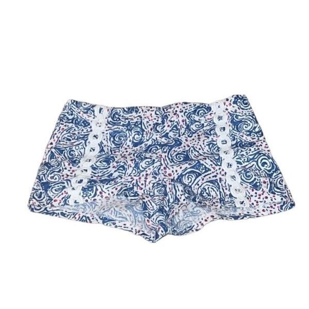 Lilly Pulitzer Little Liza Indigo Star Crush Shorts Girls sz 12 Starfish